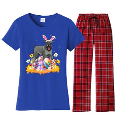 Funny Easter Egg Lover Miniature Schnauzer Dog Easter Sunday Gift Women's Flannel Pajama Set