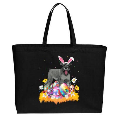 Funny Easter Egg Lover Miniature Schnauzer Dog Easter Sunday Gift Cotton Canvas Jumbo Tote