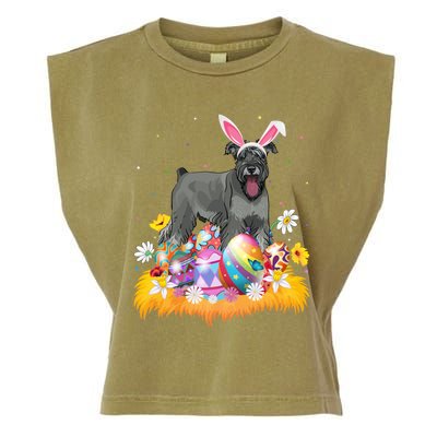 Funny Easter Egg Lover Miniature Schnauzer Dog Easter Sunday Gift Garment-Dyed Women's Muscle Tee