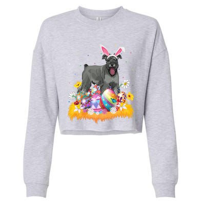 Funny Easter Egg Lover Miniature Schnauzer Dog Easter Sunday Gift Cropped Pullover Crew