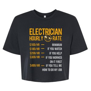 Funny Electrician Electrician Hourly Rate Electrician Bella+Canvas Jersey Crop Tee