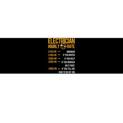 Funny Electrician Electrician Hourly Rate Electrician Bumper Sticker