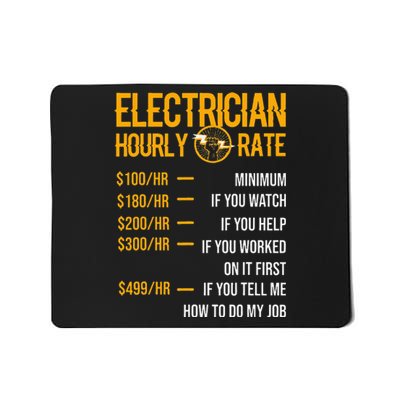 Funny Electrician Electrician Hourly Rate Electrician Mousepad