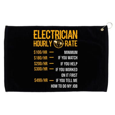 Funny Electrician Electrician Hourly Rate Electrician Grommeted Golf Towel