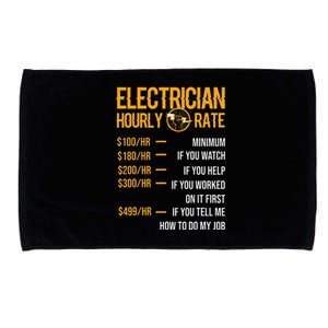 Funny Electrician Electrician Hourly Rate Electrician Microfiber Hand Towel