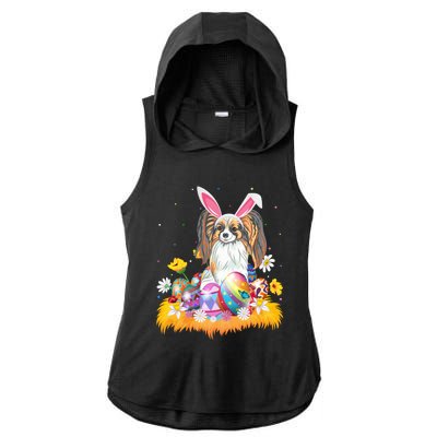 Funny Easter Egg Lover Papillon Dog Easter Sunday Gift Ladies PosiCharge Tri-Blend Wicking Draft Hoodie Tank