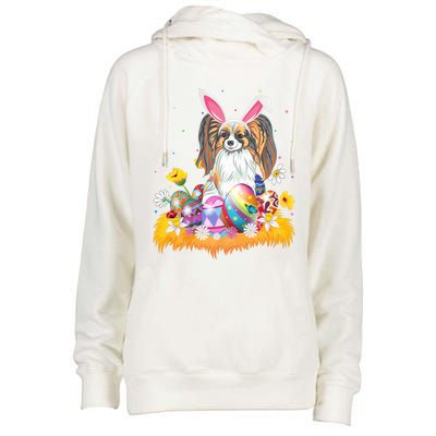 Funny Easter Egg Lover Papillon Dog Easter Sunday Gift Womens Funnel Neck Pullover Hood