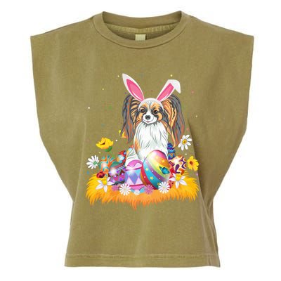 Funny Easter Egg Lover Papillon Dog Easter Sunday Gift Garment-Dyed Women's Muscle Tee