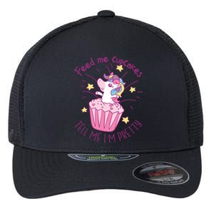 Feed Me Cupcakes Tell Me I'm Pretty Flexfit Unipanel Trucker Cap