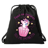 Feed Me Cupcakes Tell Me I'm Pretty Drawstring Bag