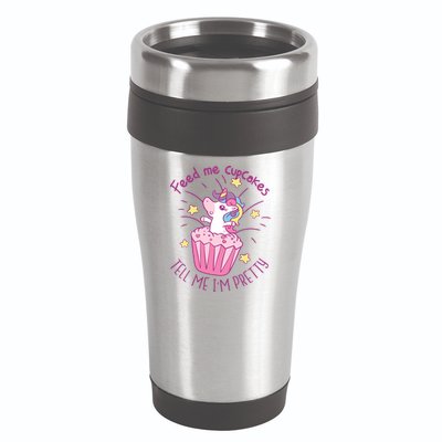 Feed Me Cupcakes Tell Me I'm Pretty 16oz Travel Tumbler