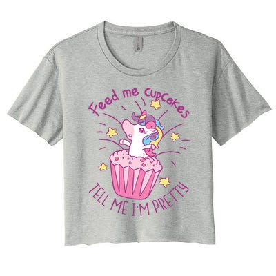 Feed Me Cupcakes Tell Me I'm Pretty Crop Top