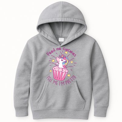 Feed Me Cupcakes Tell Me I'm Pretty Kids Hoodie