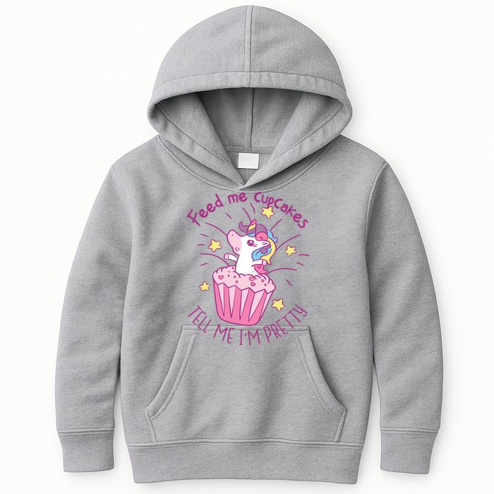 Feed Me Cupcakes Tell Me I'm Pretty Kids Hoodie