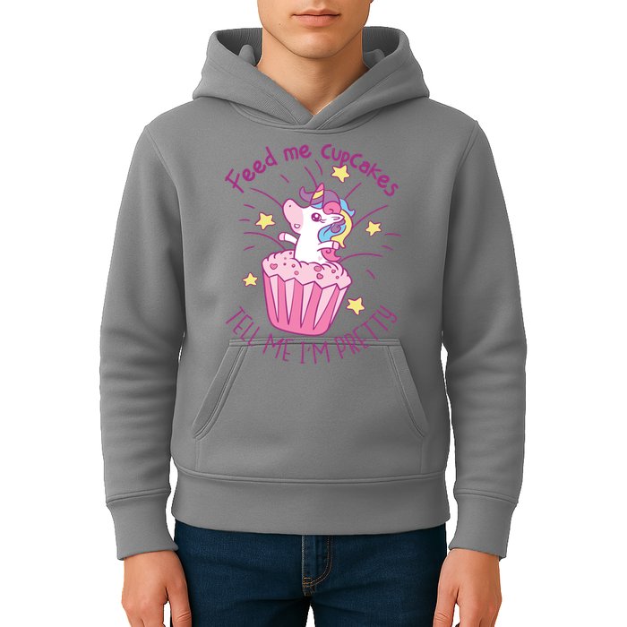 Feed Me Cupcakes Tell Me I'm Pretty Kids Hoodie