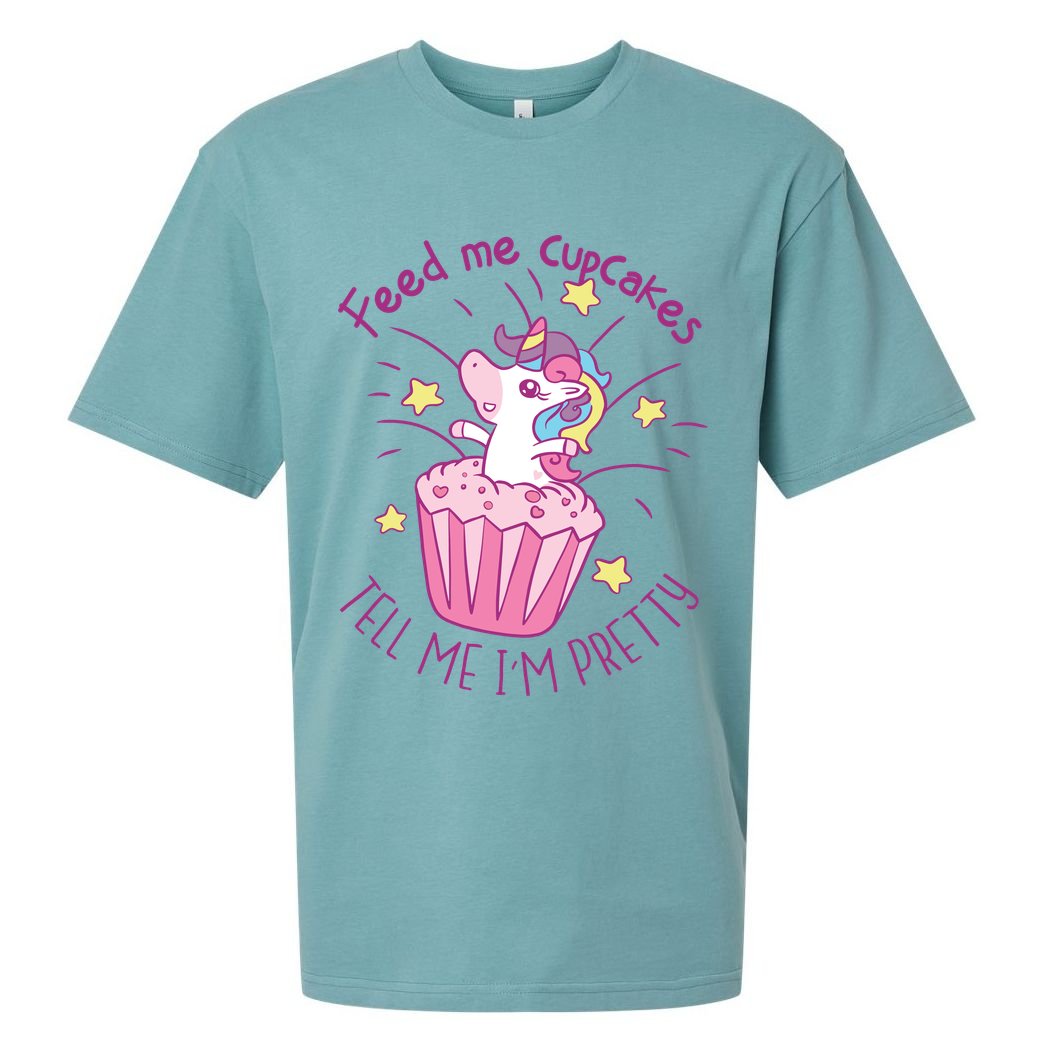 Feed Me Cupcakes Tell Me I'm Pretty Sueded Cloud Jersey T-Shirt