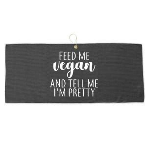 Feed me Vegan And Tell Me I'm Pretty Large Microfiber Waffle Golf Towel