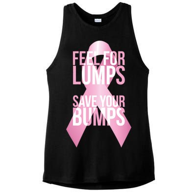 Feel For Lumps, Save Your Bumps - Breast Cancer Awareness Ladies PosiCharge Tri-Blend Wicking Tank