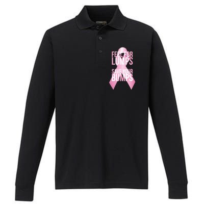 Feel For Lumps, Save Your Bumps - Breast Cancer Awareness Performance Long Sleeve Polo