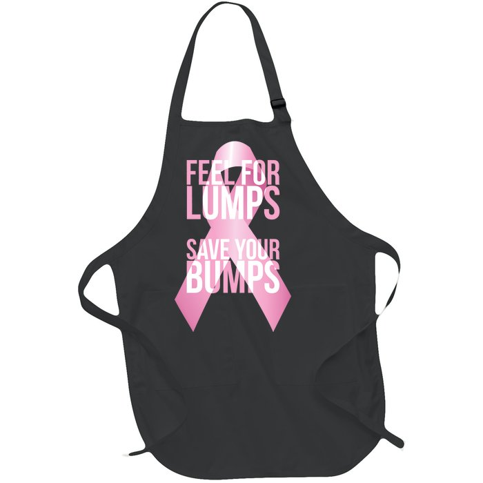 Feel For Lumps, Save Your Bumps - Breast Cancer Awareness Full-Length Apron With Pockets