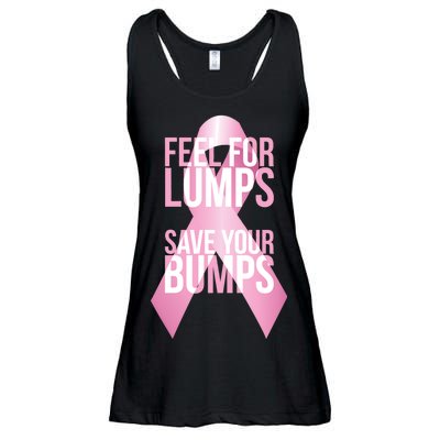 Feel For Lumps, Save Your Bumps - Breast Cancer Awareness Ladies Essential Flowy Tank