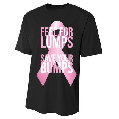 Feel For Lumps, Save Your Bumps - Breast Cancer Awareness Performance Sprint T-Shirt