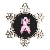 Feel For Lumps, Save Your Bumps - Breast Cancer Awareness Metallic Star Ornament