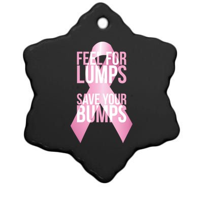 Feel For Lumps, Save Your Bumps - Breast Cancer Awareness Ceramic Star Ornament