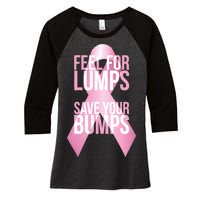 Feel For Lumps, Save Your Bumps - Breast Cancer Awareness Women's Tri-Blend 3/4-Sleeve Raglan Shirt