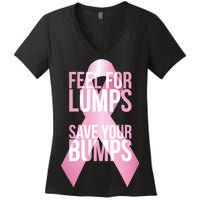 Feel For Lumps, Save Your Bumps - Breast Cancer Awareness Women's V-Neck T-Shirt