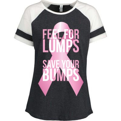 Feel For Lumps, Save Your Bumps - Breast Cancer Awareness Enza Ladies Jersey Colorblock Tee