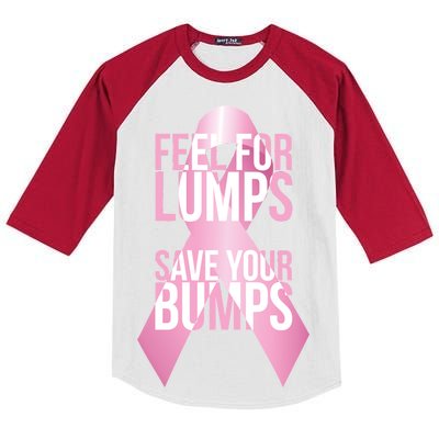 Feel For Lumps, Save Your Bumps - Breast Cancer Awareness Kids Colorblock Raglan Jersey