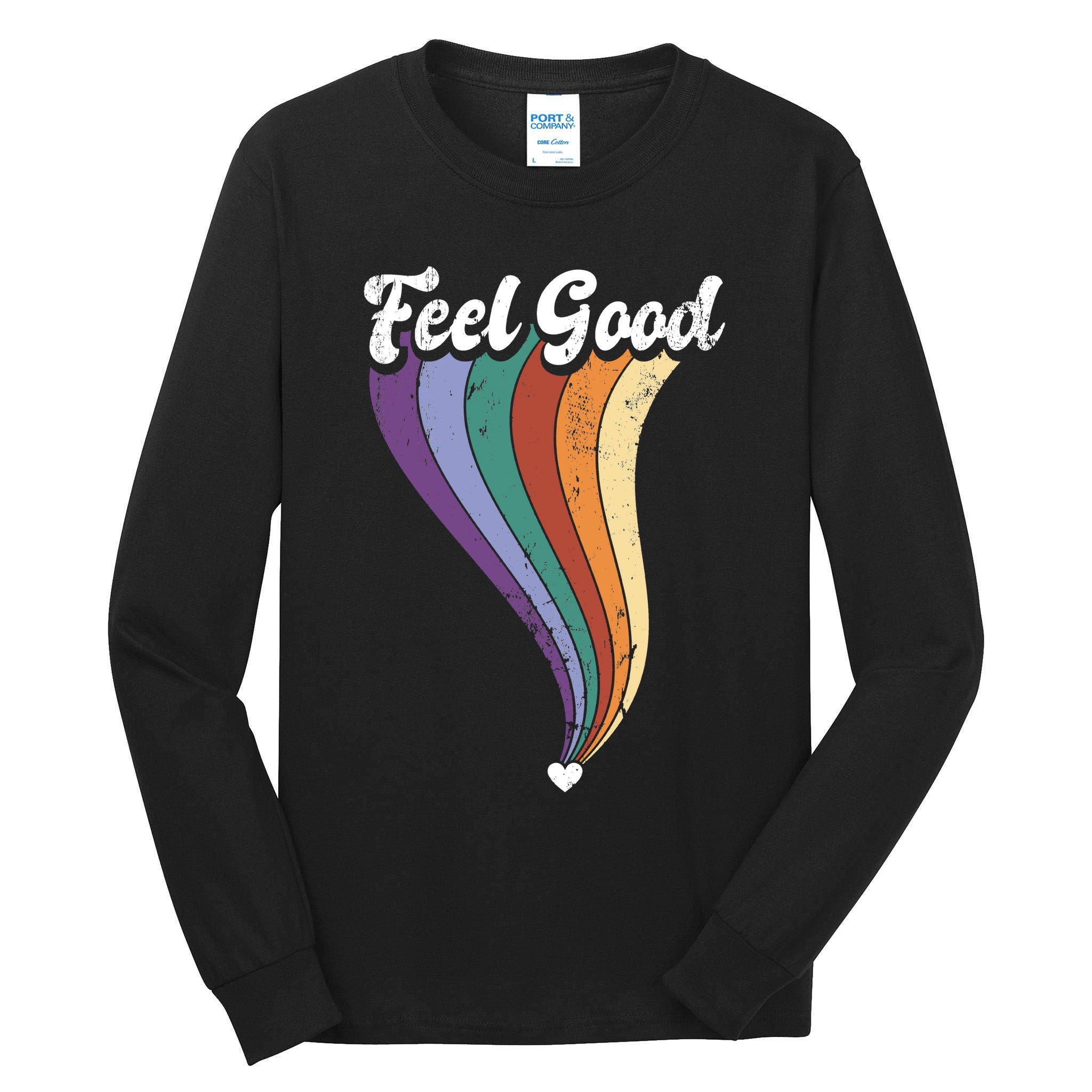 Feel Good Retro Vintage Rainbow Tall Long Sleeve T-Shirt