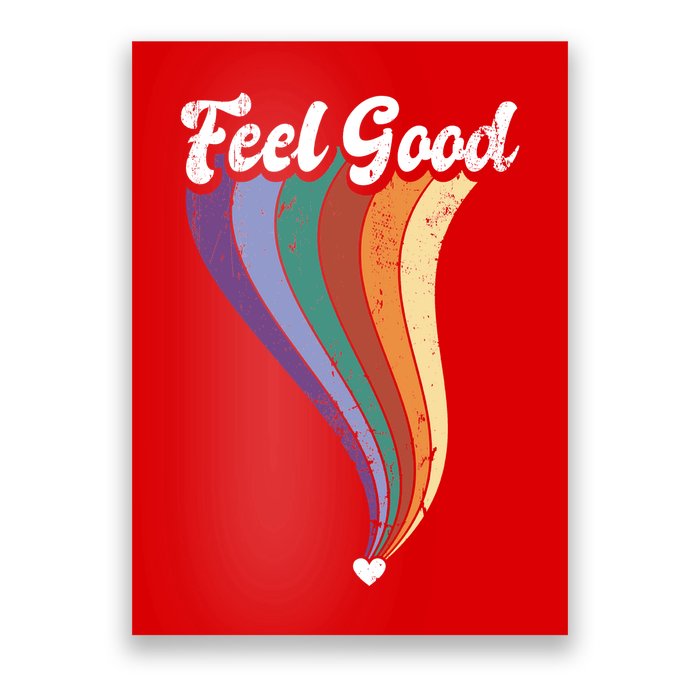 Feel Good Retro Vintage Rainbow Poster