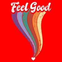 Feel Good Retro Vintage Rainbow Poster