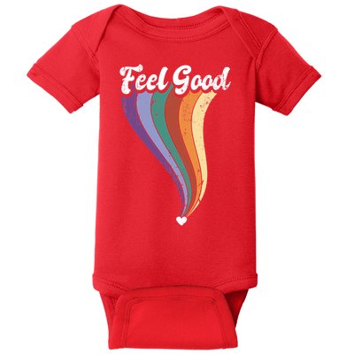 Feel Good Retro Vintage Rainbow Baby Bodysuit