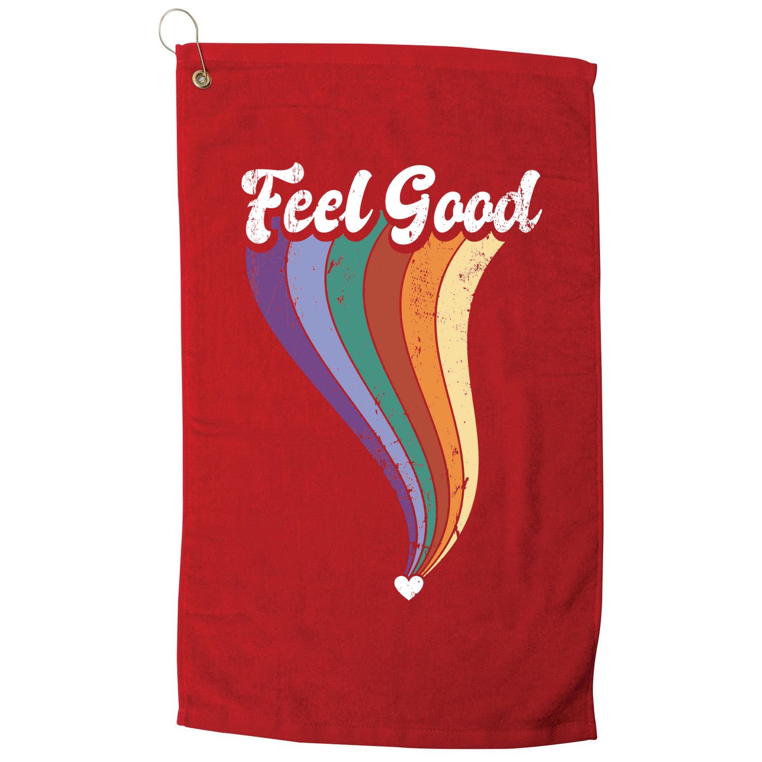 Feel Good Retro Vintage Rainbow Golf Towel