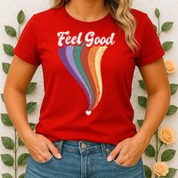 Feel Good Retro Vintage Rainbow Womens T-Shirt