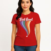 Feel Good Retro Vintage Rainbow Womens T-Shirt
