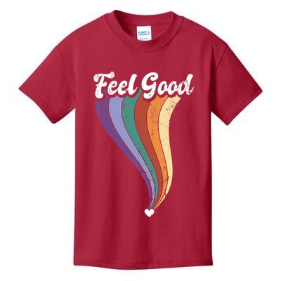 Feel Good Retro Vintage Rainbow Kids T-Shirt