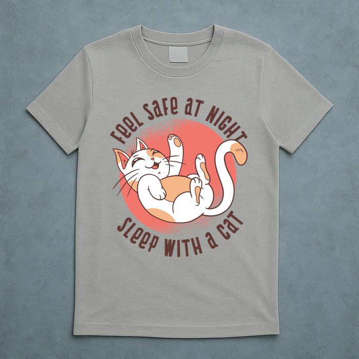 Feel Safe At Night Sleep With A Cat T-Shirt