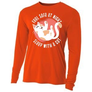 Feel Safe At Night Sleep With A Cat Cooling Performance Long Sleeve Crew