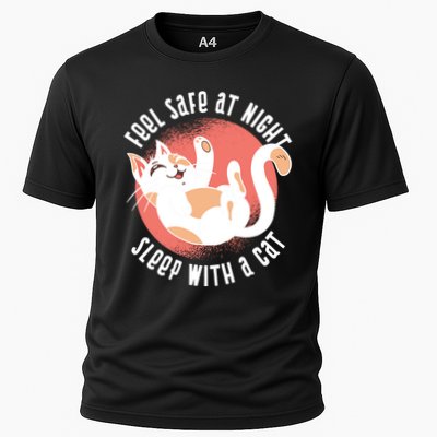 Feel Safe At Night Sleep With A Cat Performance Shirt