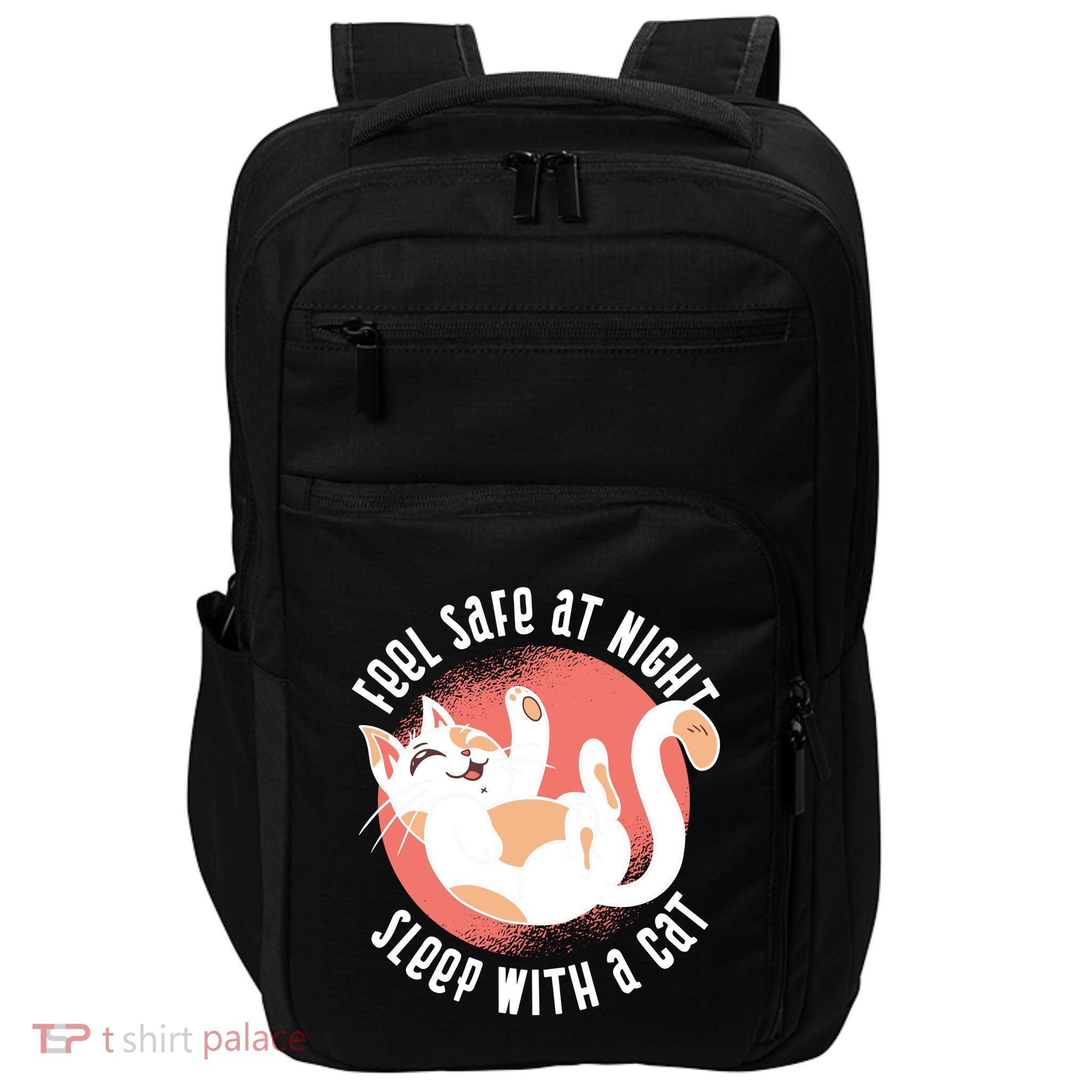 Feel Safe At Night Sleep With A Cat Impact Tech Backpack