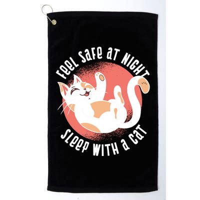 Feel Safe At Night Sleep With A Cat Golf Towel