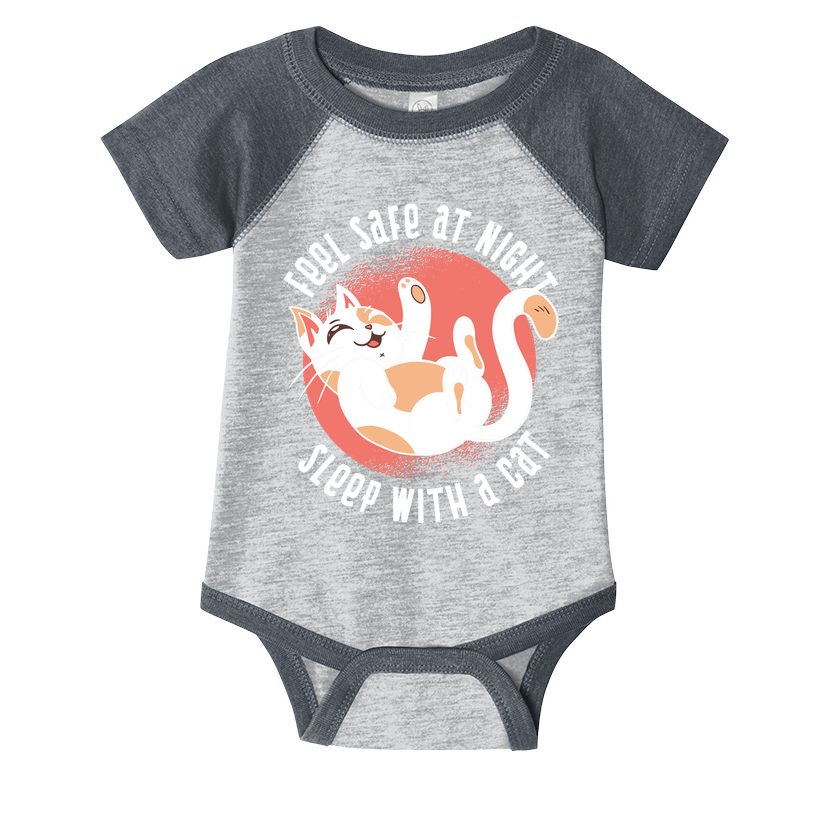 Feel Safe At Night Sleep With A Cat Infant Baby Jersey Bodysuit