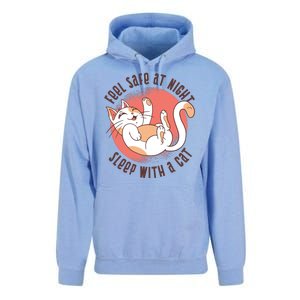 Feel Safe At Night Sleep With A Cat Unisex Surf Hoodie