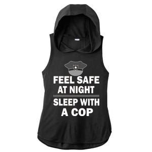 Feel Safe At Night Sleep With A Cop Ladies PosiCharge Tri-Blend Wicking Draft Hoodie Tank