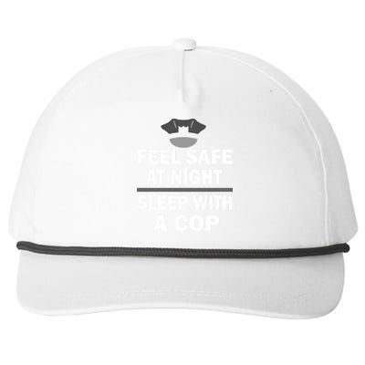 Feel Safe At Night Sleep With A Cop Snapback Five-Panel Rope Hat