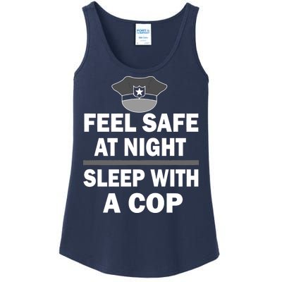 Feel Safe At Night Sleep With A Cop Ladies Essential Tank